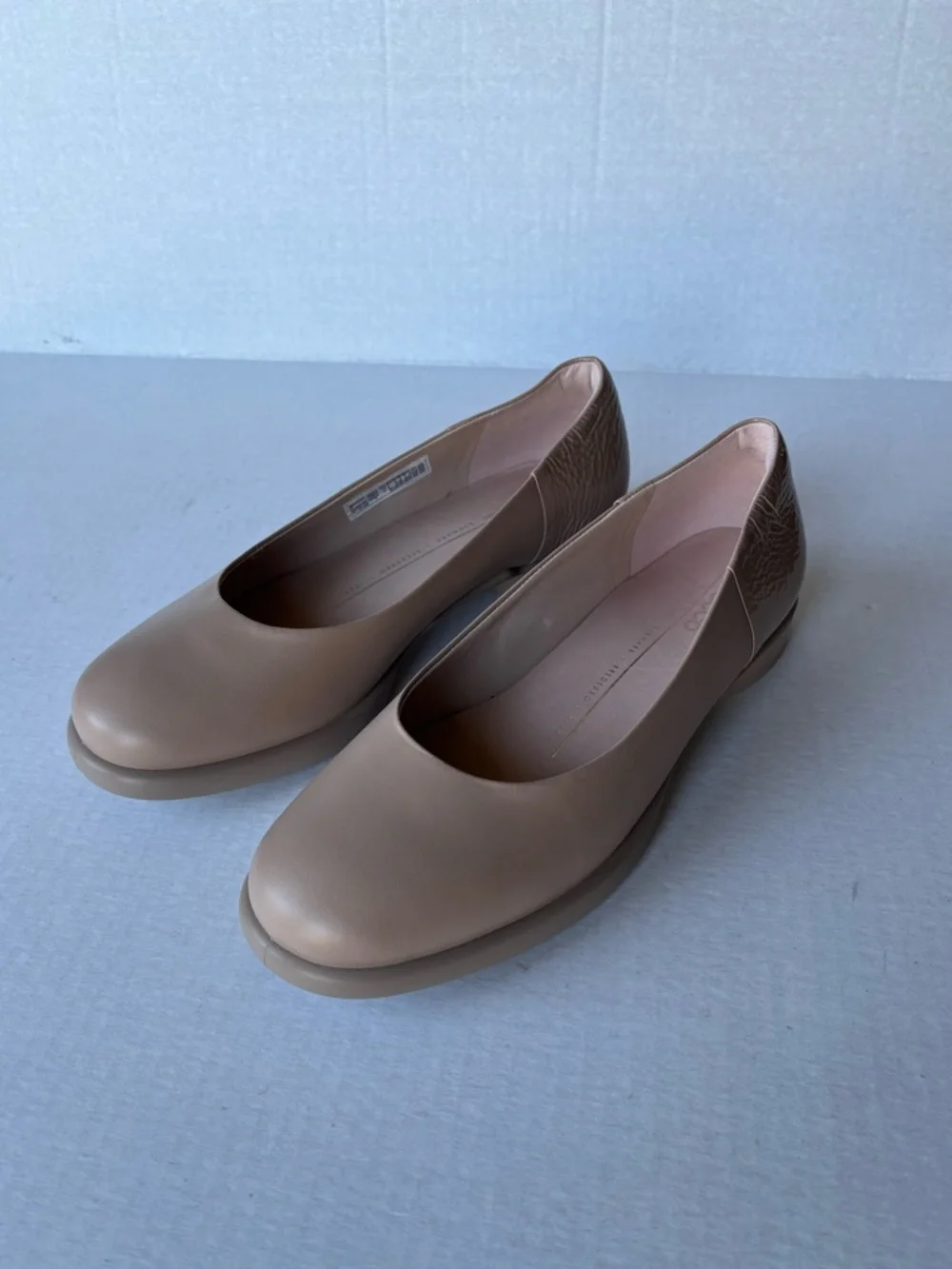 Ecco Nude Leather Slip-On Ballet Flats - Picture 7 of 8